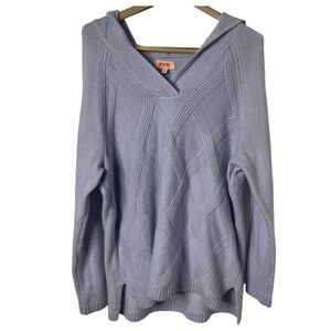 Evri hoodie sweater light pastel purple v neck size 0X Plus or US12W